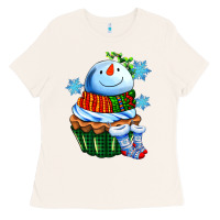 Bone snowman cupcake Ladies Tee - AdoDesignShop