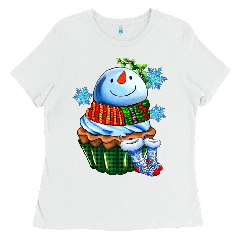 Snowman Cupcake Ladies Tee by AdoDesignShop | Teevron