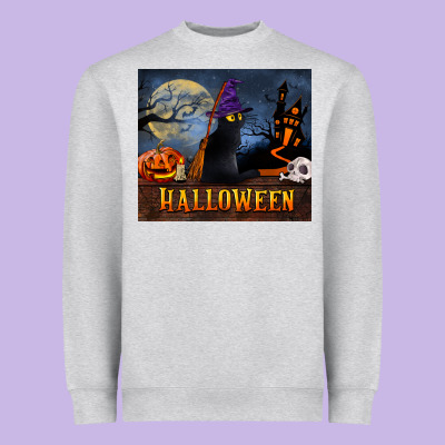 Black Cat Halloween Heavyweight Sweatshirt Designed By Lillyallendesigns