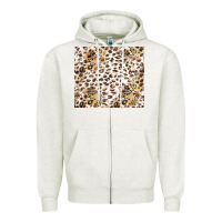 Oatmeal Heather leopard Zipper Hoodie - TumblerDesignByShophia