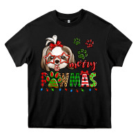 Black merry pawmas christmas shih tzu Heavy Core Tee - Jasminsmagicworld