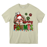Mossy merry pawmas christmas shih tzu Heavy Core Tee - Jasminsmagicworld
