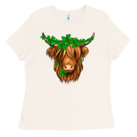 Bone St. Patrick’s Day Long Hair Shaggy Cow Ladies Tee - Jasminsmagicworld