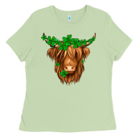 Matcha St. Patrick’s Day Long Hair Shaggy Cow Ladies Tee - Jasminsmagicworld