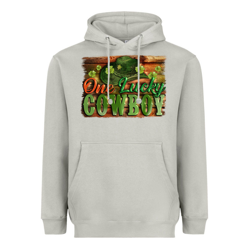 One Lucky Cowboy St. Patrick's Day Heavyweight Hoodie by CowGirlArtShop | Teevron