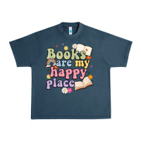 Midnight Navy books are my happy place Urban Heavy Tee - MaliasSmallBusiness