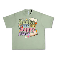 Oil Green books are my happy place Urban Heavy Tee - MaliasSmallBusiness