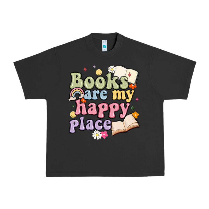 Books Are My Happy Place Urban Heavy Tee by MaliasSmallBusiness | Teevron
