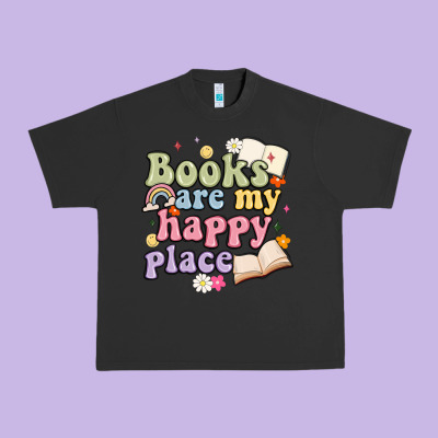Books Are My Happy Place Urban Heavy Tee Designed By Maliassmallbusiness