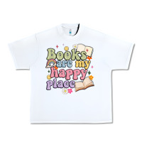 White books are my happy place Urban Heavy Tee - MaliasSmallBusiness