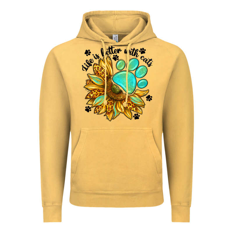 Life Is Better With Cats Vintage Hoodie by NancyCooperArtShop | Teevron