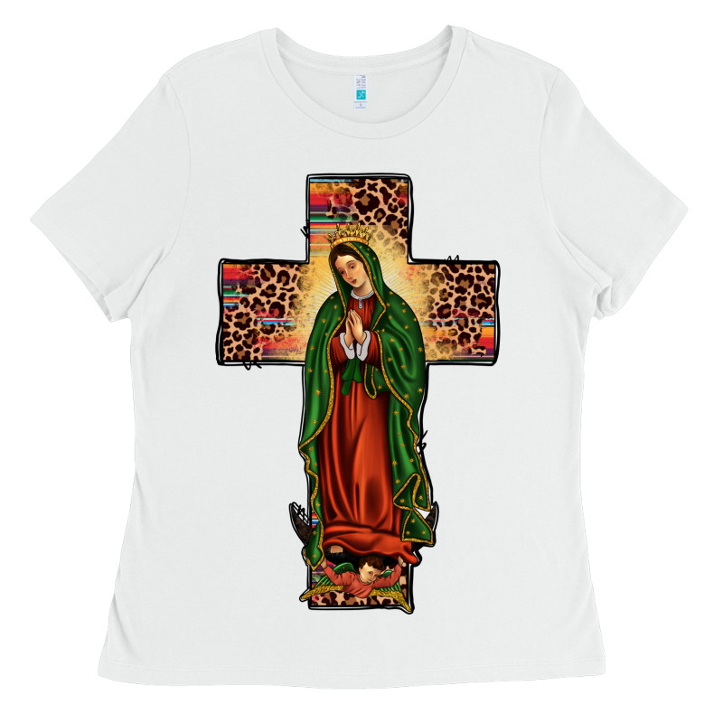 Our Lady Of Guadalupe Cross Ladies Tee by JahusDesignShop | Teevron
