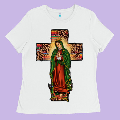 Our Lady Of Guadalupe Cross Ladies Tee Designed By Jahusdesignshop