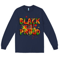 Navy black and proud Long Sleeve Tee - LillyAllenDesigns