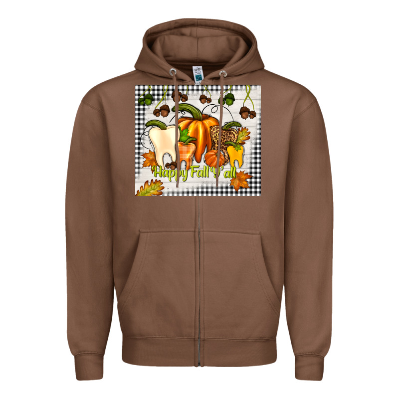 Happy Fall Y'all Teeth Zipper Hoodie by TumblerDesignByShophia | Teevron