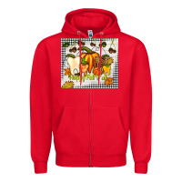 Red happy fall y'all teeth Zipper Hoodie - TumblerDesignByShophia