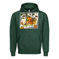 Sports Green happy fall y'all teeth Zipper Hoodie - TumblerDesignByShophia