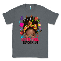Charcoal Heather preschool teacher life afro messy bun Classic Tee - NancyCooperArtShop