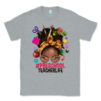 Heather Grey preschool teacher life afro messy bun Classic Tee - NancyCooperArtShop