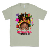 Matcha preschool teacher life afro messy bun Classic Tee - NancyCooperArtShop