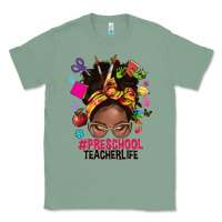 Sage preschool teacher life afro messy bun Classic Tee - NancyCooperArtShop