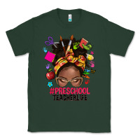 Sports Green preschool teacher life afro messy bun Classic Tee - NancyCooperArtShop