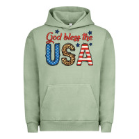 Pigment Oil Green god bless the usa Urban Hoodie - BundleAndBundleShop