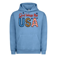 Pigment Pebble Blue god bless the usa Urban Hoodie - BundleAndBundleShop