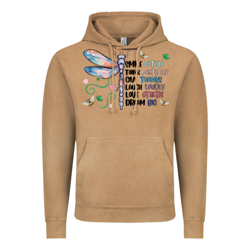 Dragonfly Smile Tink Give Laugh Love Dream Vintage Hoodie by MaliasSmallBusiness | Teevron