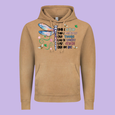 Dragonfly Smile Tink Give Laugh Love Dream Vintage Hoodie Designed By Maliassmallbusiness