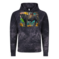 Cloud Black black angus bull with aztec and farm background Vintage Hoodie - RanaPortraitStore