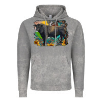 Cloud Rock black angus bull with aztec and farm background Vintage Hoodie - RanaPortraitStore