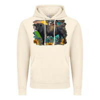 Vintage Artic black angus bull with aztec and farm background Vintage Hoodie - RanaPortraitStore