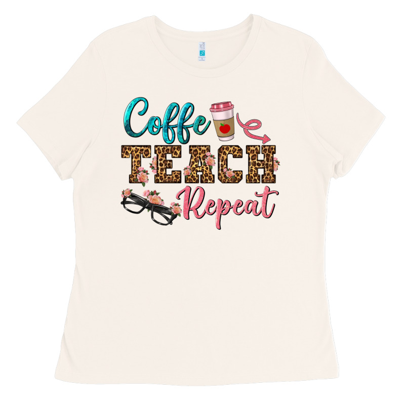 Coffee Teach Repeat Ladies Tee by BundleAndBundleShop | Teevron