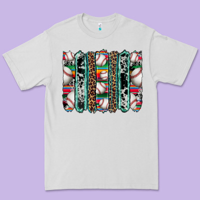 Baseball Serape Cowhide Turquoise Leopard Glitter  Brushstrokes Premium Tee Designed By Artiststas