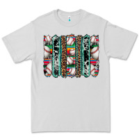 Dove Grey baseball serape cowhide turquoise leopard glitter  brushstrokes Premium Tee - Artiststas