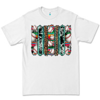 White baseball serape cowhide turquoise leopard glitter  brushstrokes Premium Tee - Artiststas