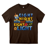 Chocolate Brown eight night and eight light for hanukkah Heavy Core Tee - AdoDesignShop