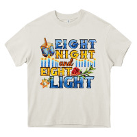 Cream eight night and eight light for hanukkah Heavy Core Tee - AdoDesignShop