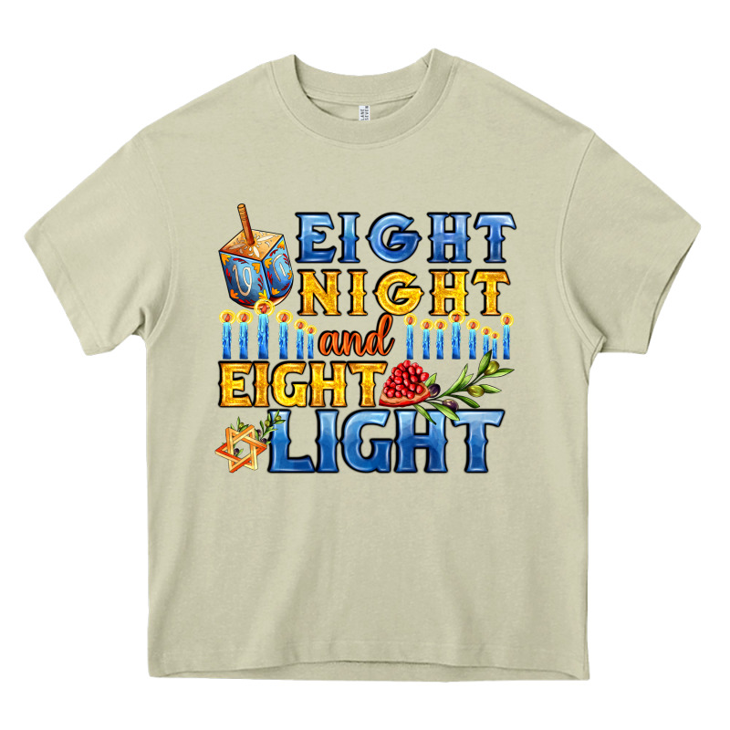 Eight Night And Eight Light For Hanukkah Heavy Core Tee by AdoDesignShop | Teevron