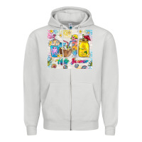 Dove Grey hello summer coffee cups Zipper Hoodie - TumblerDesignByShophia