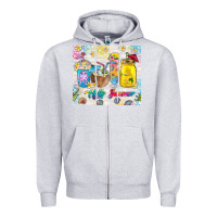 Heather Grey hello summer coffee cups Zipper Hoodie - TumblerDesignByShophia
