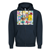 Navy hello summer coffee cups Zipper Hoodie - TumblerDesignByShophia
