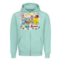 Seafoam hello summer coffee cups Zipper Hoodie - TumblerDesignByShophia