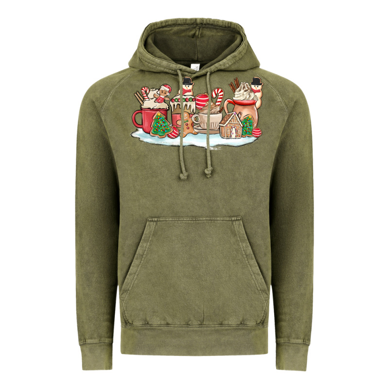 Christmas Cookie Coffe Cups Vintage Hoodie by MaliasSmallBusiness | Teevron