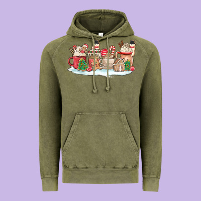 Christmas Cookie Coffe Cups Vintage Hoodie Designed By Maliassmallbusiness