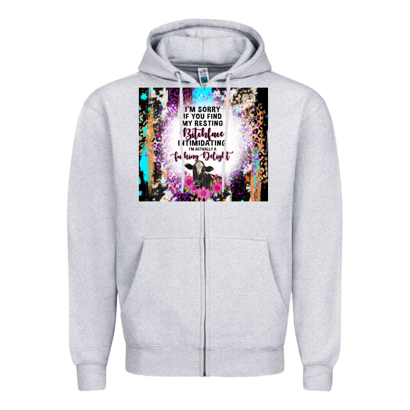 I'm Sorry If You Find My Resting Bitchface Intimid Zipper Hoodie by TumblerDesignByShophia | Teevron