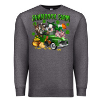 Charcoal Heather Shamrock farm Premium Sweatshirt - CowGirlArtShop