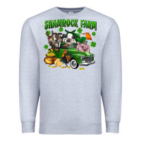 Heather Grey Shamrock farm Premium Sweatshirt - CowGirlArtShop