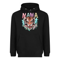 Black Mama tiger lightning bolt Heavyweight Hoodie - HowdyJamesFarm